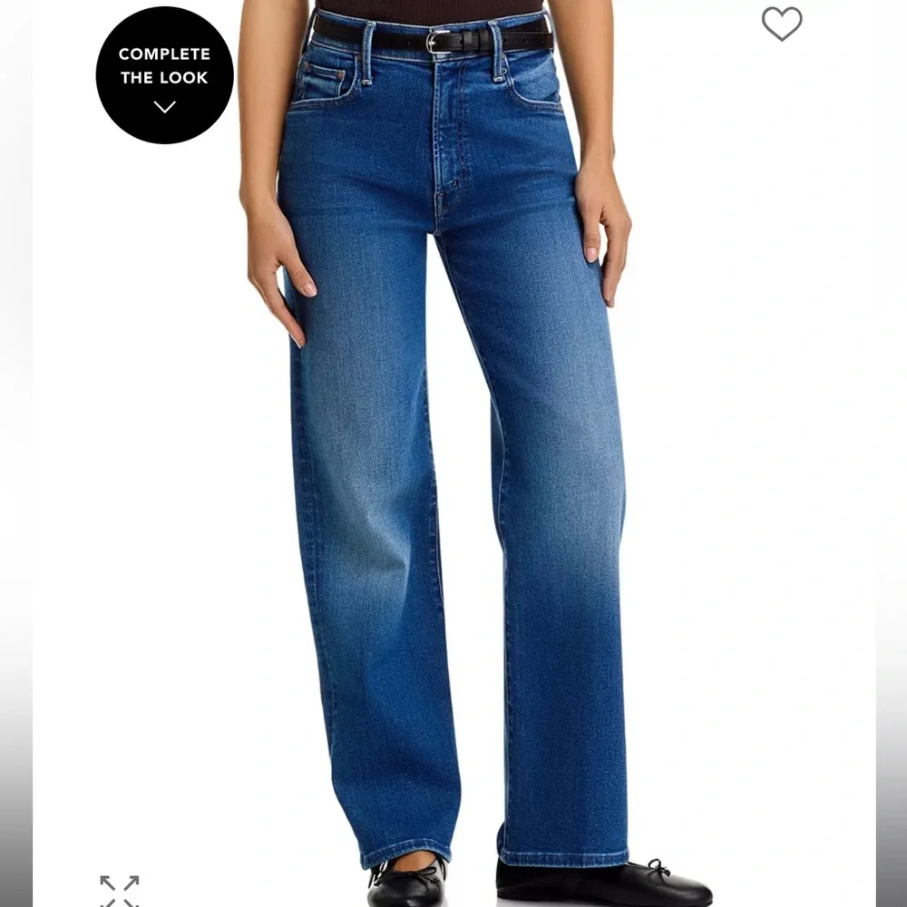 MOTHER The Rambler Zip Flood Straight-Leg Jeans- color Read Between the Lines - Picture 3 of 10